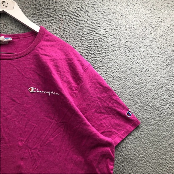 Champion T-Shirt Men's XXXL Short Sleeve Crew Neck Embroidered Logo Pink - Picture 6 of 8